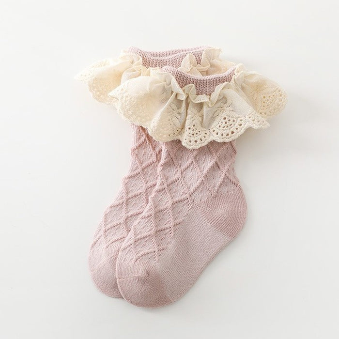 Newborn Baby Girls Leg Ruffled Long Socks