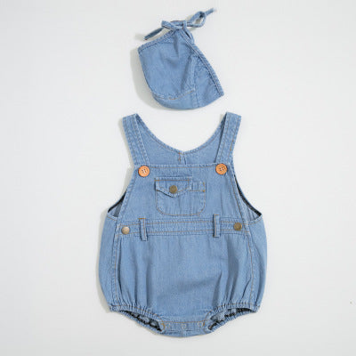 Newborn Denim Romper - Cozy Nursery