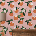 Oranges on Pink Wallpaper