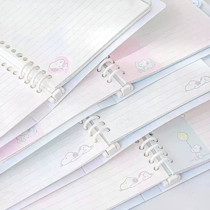 Peanuts Snoopy B5 Binder Notebook + Snoopy Inserts + Stickers - Limited Pastel Snoopy Edition