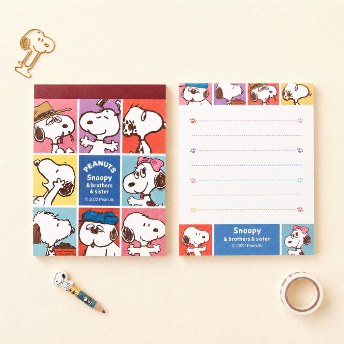 Peanuts Snoopy Memo Pad - Snoopy & Family - Collector's Edition