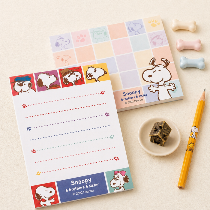 Peanuts Snoopy Memo Pad - Snoopy & Family - Collector's Edition