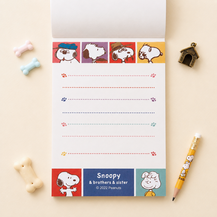 Peanuts Snoopy Memo Pad - Snoopy & Family - Collector's Edition