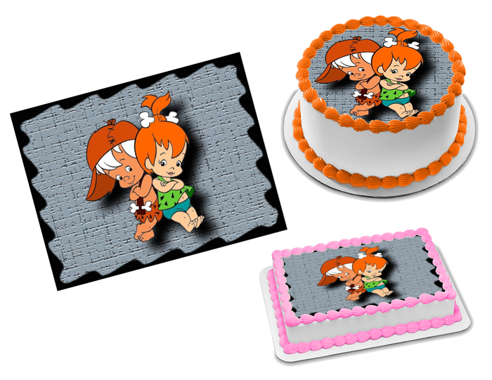 Pebbles and Bam Bam Flintstones Edible Image Frosting Sheet #10 (70+ sizes)