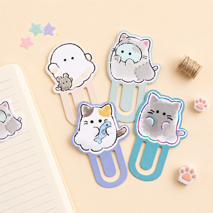 Peek-a-Boo Kitty Bookmark Clips