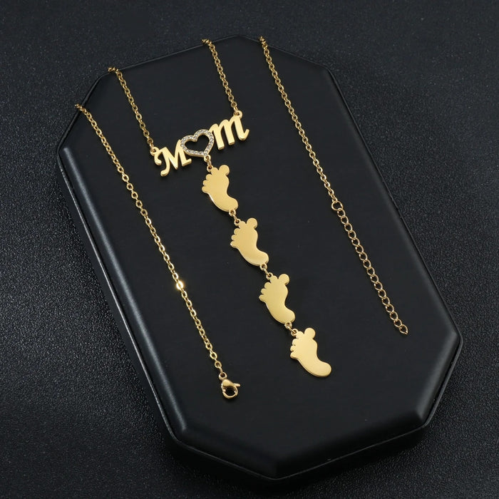 Personalized Foot Print Mother's day Necklace