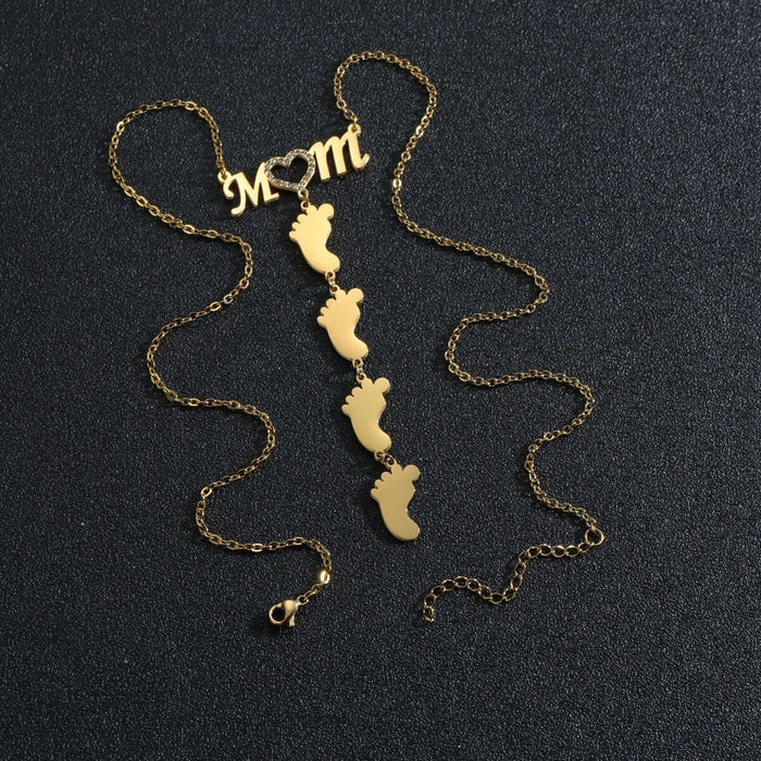 Personalized Foot Print Mother's day Necklace