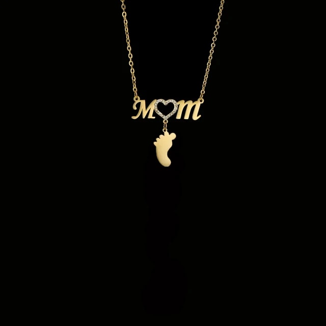 Personalized Foot Print Mother's day Necklace