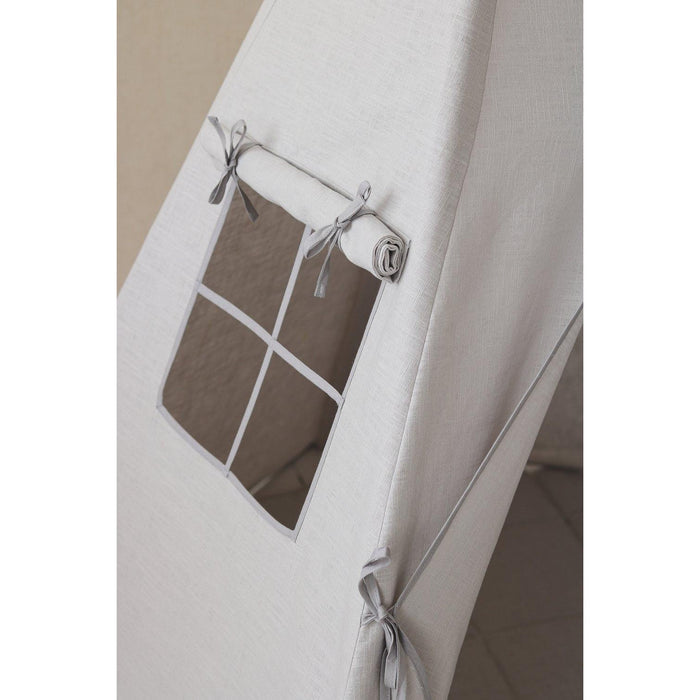 “Pigeon Grey” Linen Teepee Tent - Moi Mili