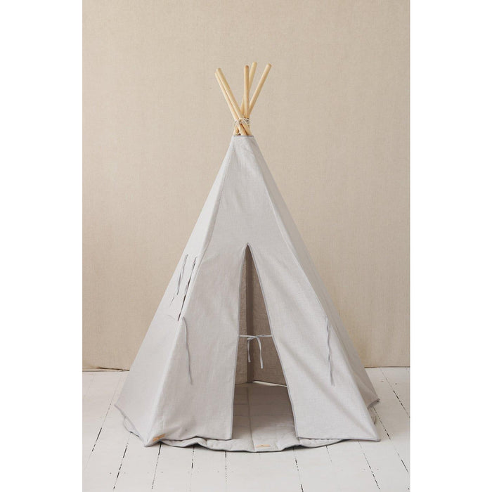“Pigeon Grey” Linen Teepee Tent - Moi Mili