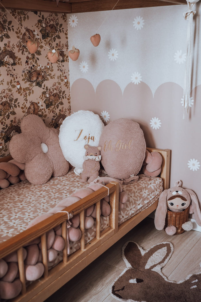 Pink Daisy Pillow Large - Cozy Nursery