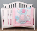 Pink Elephant Newborn Cot Bedding Set 3PCS