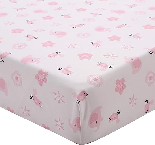 Pink Elephant Newborn Cot Bedding Set 3PCS