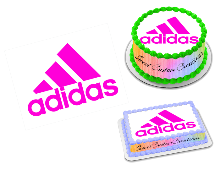 Adidas Pink Logo Edible Image Frosting Sheet #6 Topper (70+ sizes)