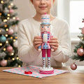Pink Nutcracker Christmas Decoration – Pastel Holiday Decor, Ballet-Inspired Gift, Candyland Christmas Figurine