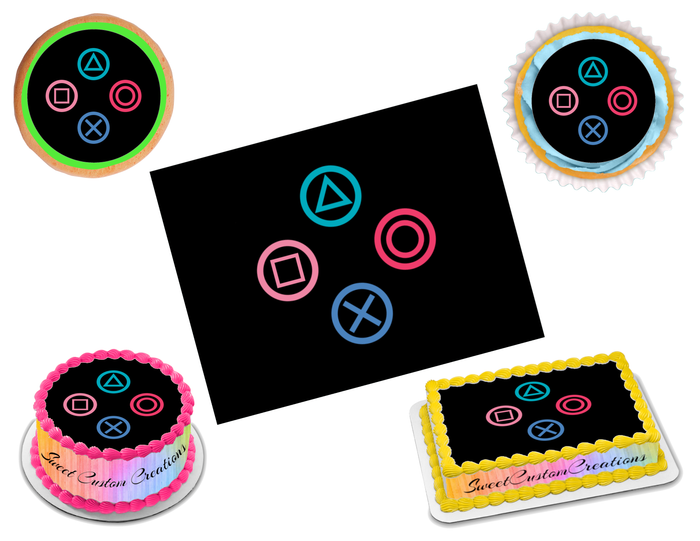 Playstation Buttons Edible Image Frosting Sheet #2 (70+ sizes)