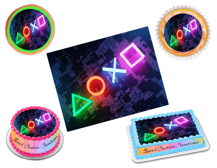 Playstation Buttons Edible Image Frosting Sheet #5 (70+ sizes)