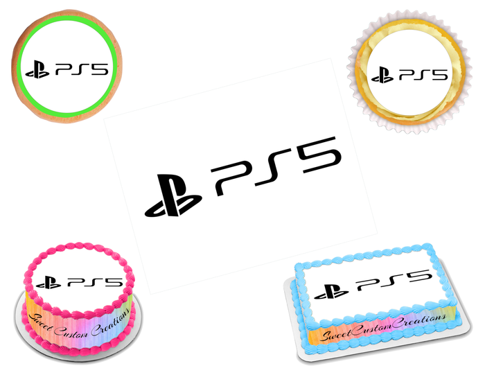 Playstation PS5 Edible Image Frosting Sheet #7 (70+ sizes)
