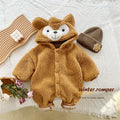 Plush Bear Baby Hooded Romper