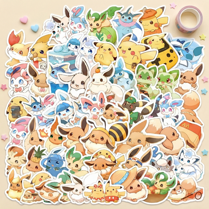 Pokémon Chibi Stickers - Set of 60