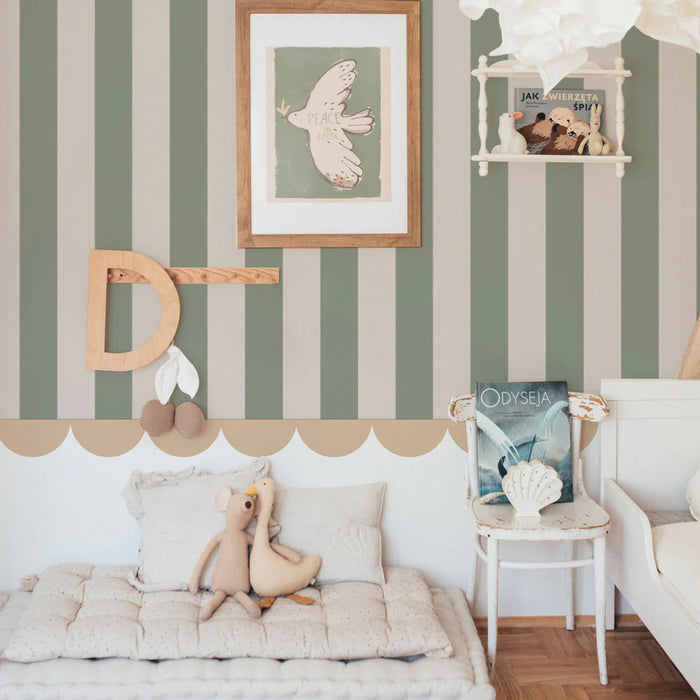 Portofino Stripes Green Wallpaper