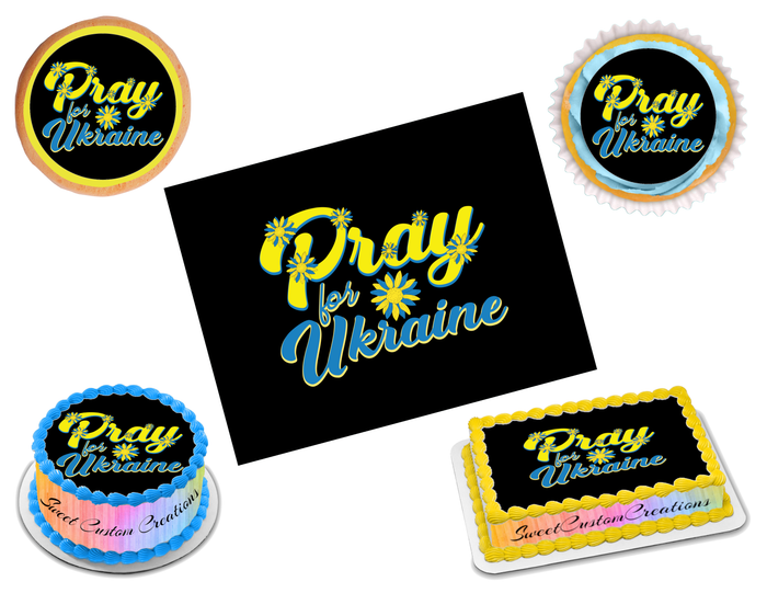 Pray For Ukraine Edible Image Frosting Sheet #7 (70+ sizes)