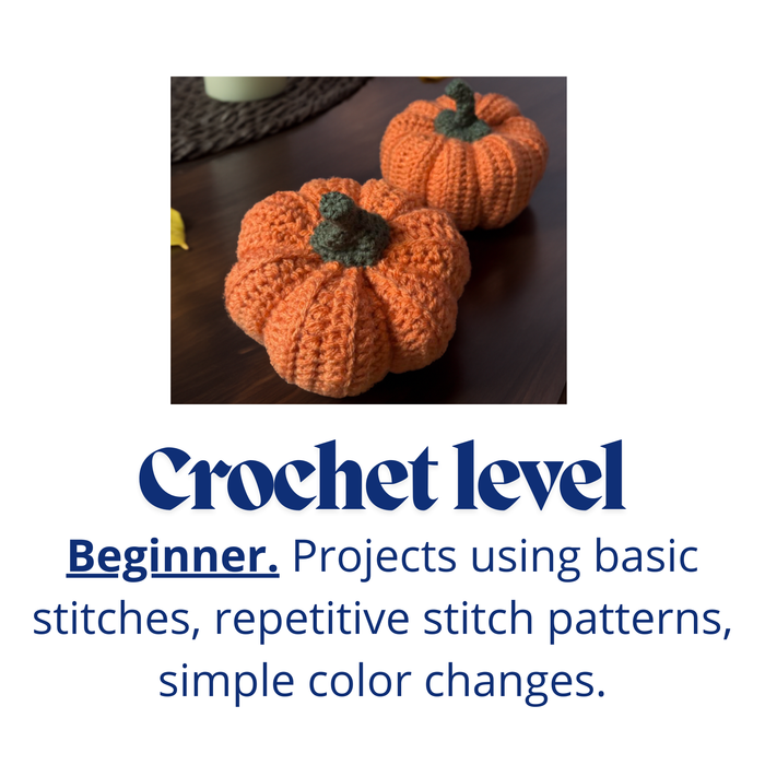 Pumpkin Crochet Pattern ONLY Beginner Crochet - Cozy Nursery