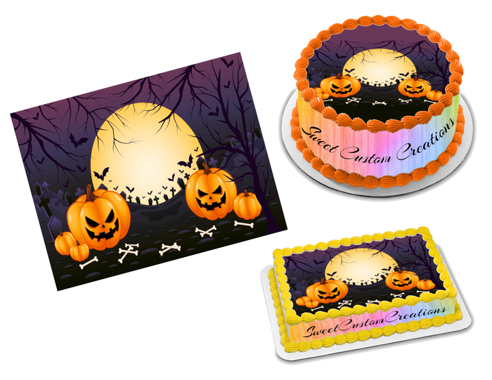 Pumpkins Halloween Edible Image Frosting Sheet #132 (70+ sizes)