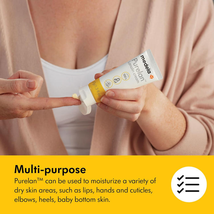 Purelan Lanolin Nipple Cream, Fast Relief for Sore Nipples & Dry Skin during Breastfeeding