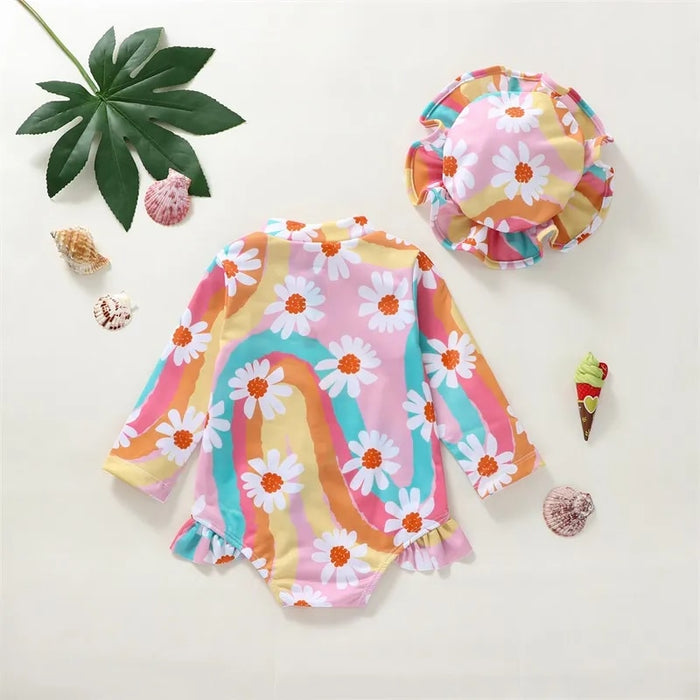 Rainbow Baby Swimwear Rash Guard Set