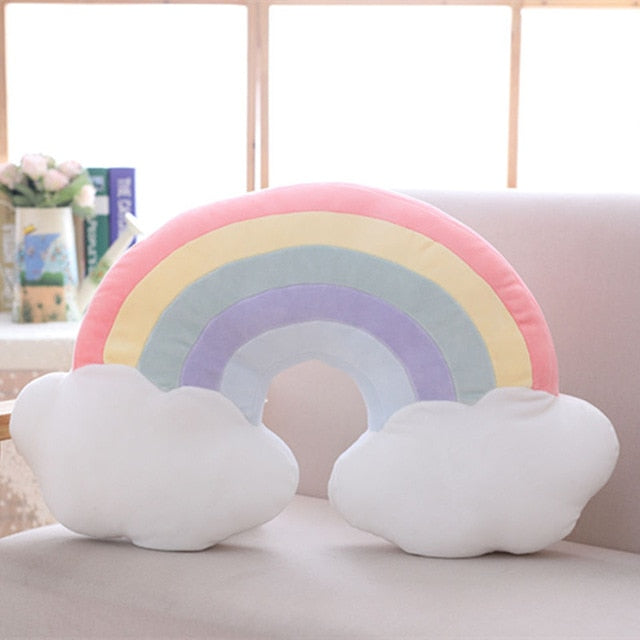 Rainbow Cloud Plush Pillow - Cozy Nursery