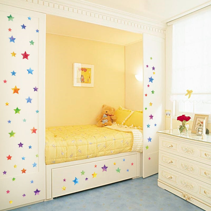 Rainbow Color Dots & Stars Wall Stickers - Cozy Nursery