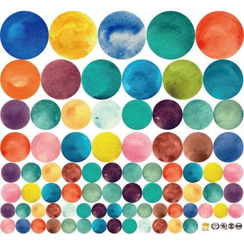 Rainbow Color Dots & Stars Wall Stickers - Cozy Nursery