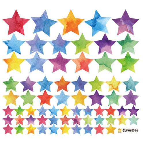 Rainbow Color Dots & Stars Wall Stickers - Cozy Nursery