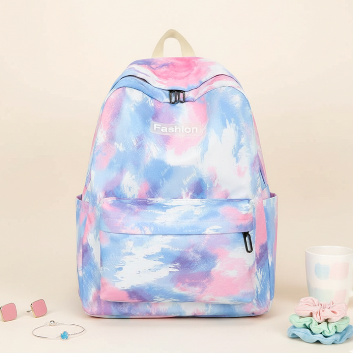 Rainbow Tie-Dye Nylon Backpack - Sunshine Sorbet