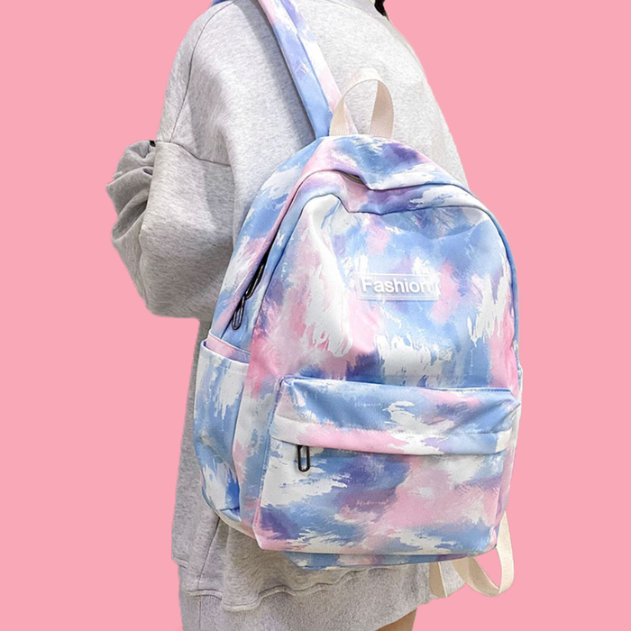 Rainbow Tie-Dye Nylon Backpack - Sunshine Sorbet
