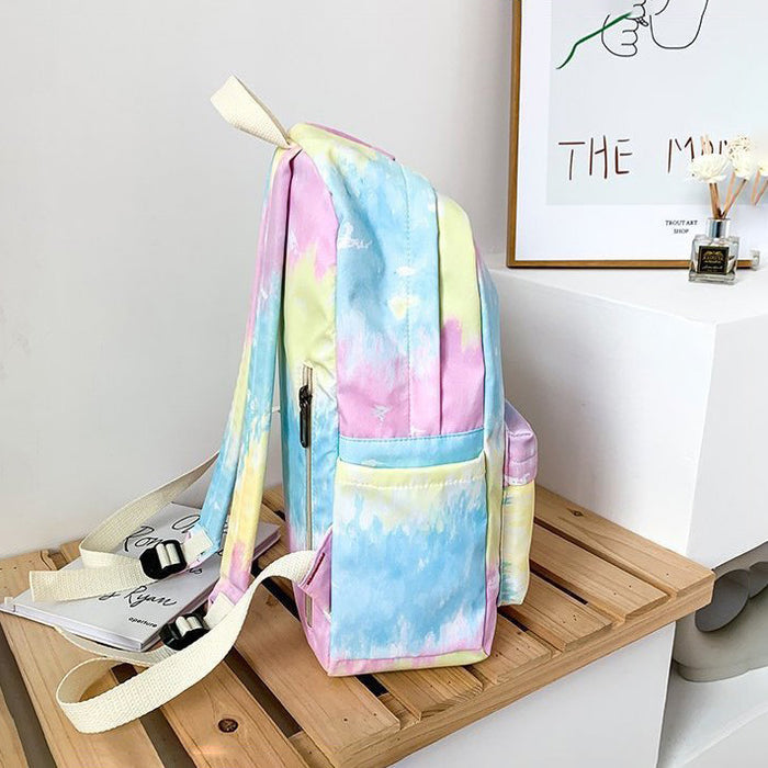Rainbow Tie-Dye Nylon Backpack - Sunshine Sorbet