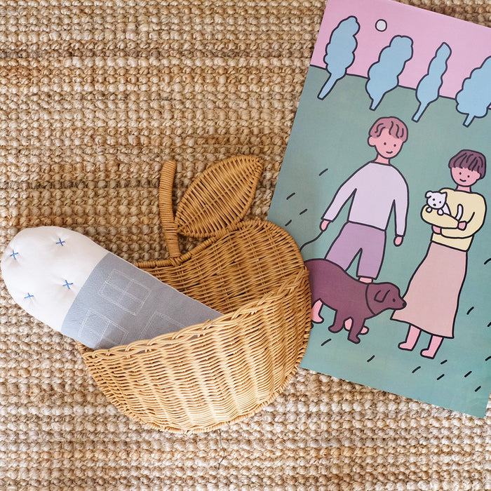 Rattan Apple Shape Storage Basket - Cozy Nursery