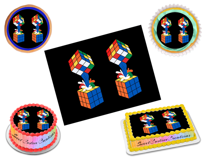 Rubik's Cube Edible Image Frosting Sheet #10 (70+ sizes)