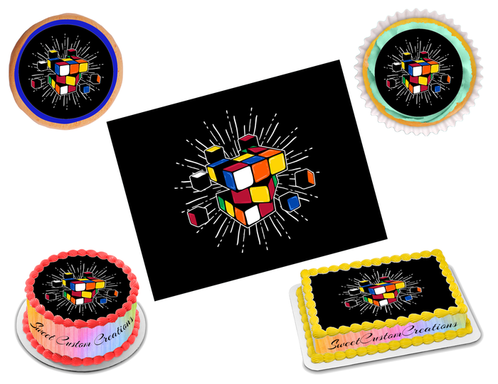 Rubik's Cube Edible Image Frosting Sheet #11 (70+ sizes)