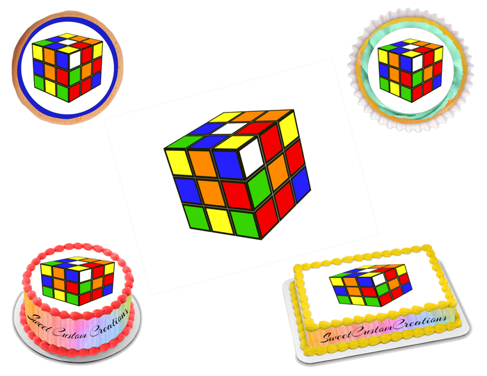 Rubik's Cube Edible Image Frosting Sheet #4 (70+ sizes)