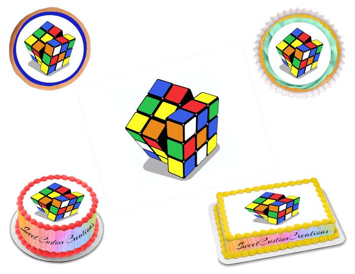 Rubik's Cube Edible Image Frosting Sheet #5 (70+ sizes)