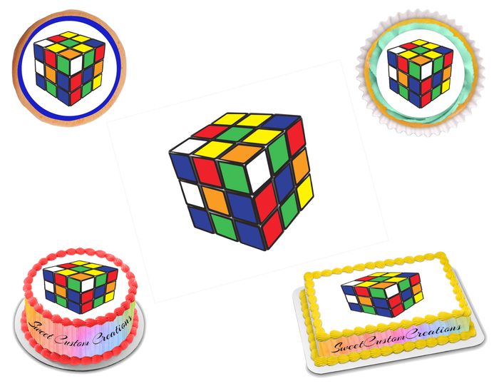 Rubik's Cube Edible Image Frosting Sheet #8 (70+ sizes)