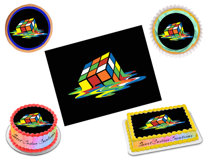 Rubik's Cube Melting Edible Image Frosting Sheet #6 (70+ sizes)