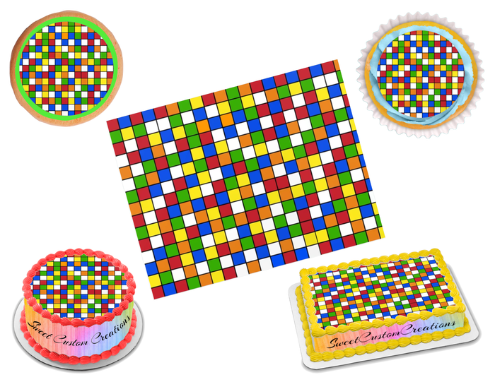 Rubik's Cube Print Edible Image Frosting Sheet #12 (70+ sizes)