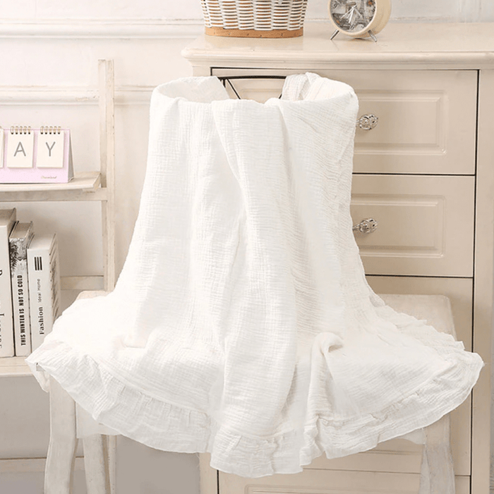 Ruffled Muslin Baby Swaddle Blankets