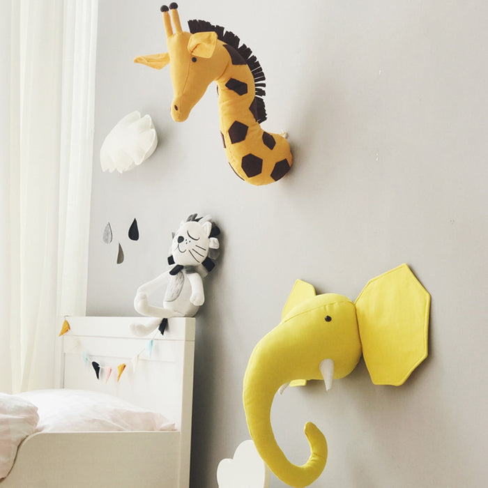 Safari Animal Felt Head Wall Décor