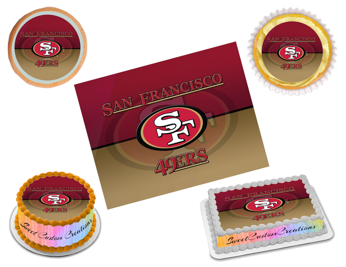 San Francisco 49ers Edible Image Frosting Sheet #13 (70+ sizes)
