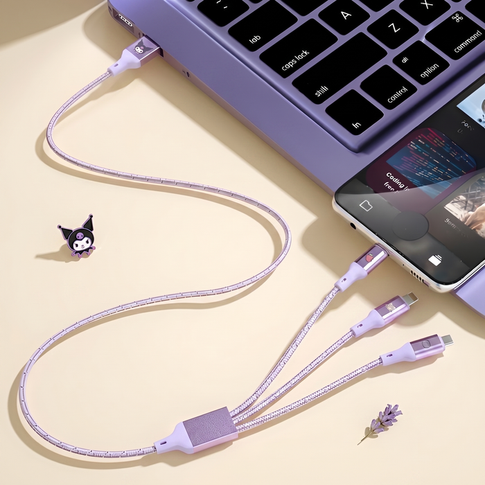 Sanrio 3-in-1 Fast Charging Cable – Cute Multi-Device Charger