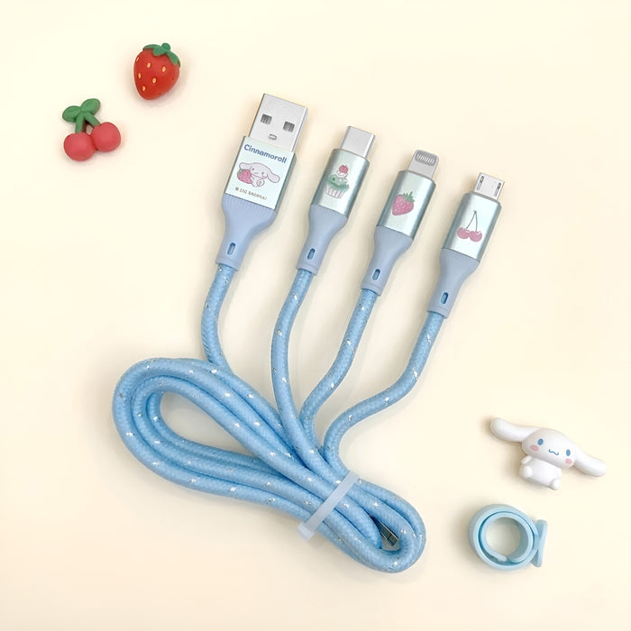 Sanrio 3-in-1 Fast Charging Cable – Cute Multi-Device Charger